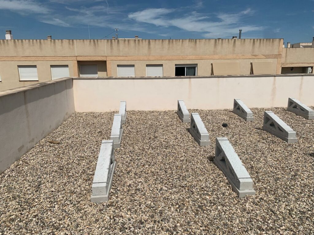 soporte de hormigón 15 grados para paneles solares sobre grava